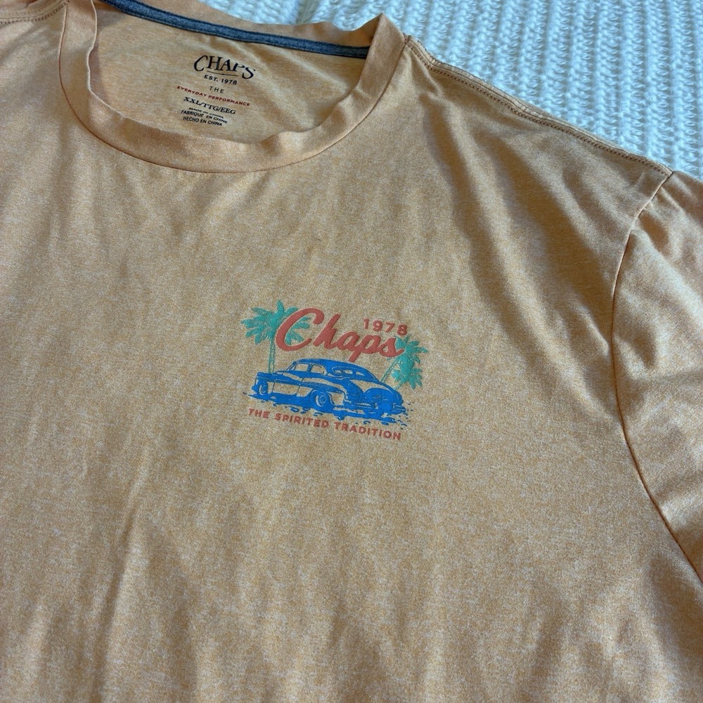 Chaps Men's XXL Clementine Graphic Along The Seacoast S-Sleeve Tee